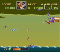 une photo d'Ã©cran de U.N. Squadron sur Nintendo Super Nes